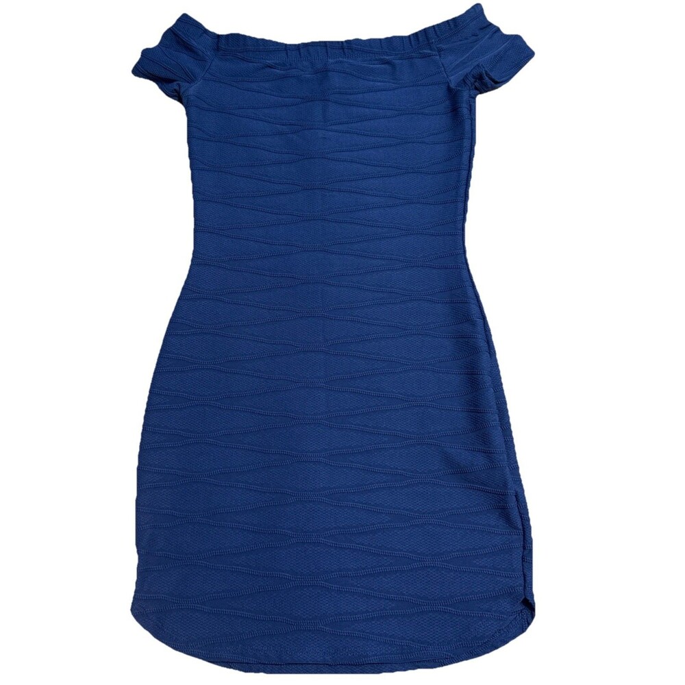WINDSOR women's blue off the shoulder dress Short SM Style LD9425QWD Made in USA